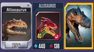 ALLOSAURUS - Jurassic World The Game Vs Jurassic World Alive Vs Jurassic Park Builder