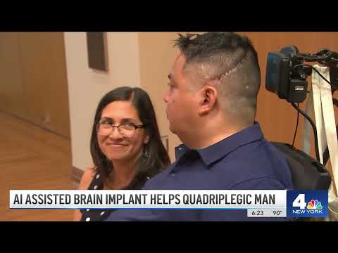 A.I. assisted brain implant helps quadriplegic man move his arms again | NBC New York