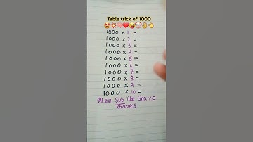 Multiplication table trick of 1000🧠❤ #maths #multiplication #table #mathstricks #mathproblem #foryou