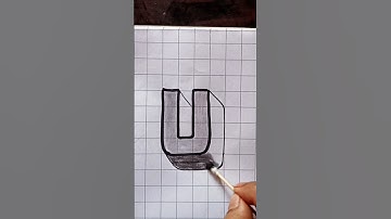 How to draw letter U in 3D #shorts #prakashkumarart #3ddrawing