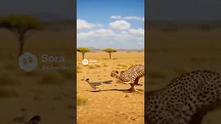 Leopard Full Speed but Still Misses 😂 Roadrunner Dodges Like a Pro! #leopard #roadrunner #animals