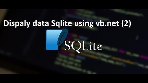 Dispaly data Sqlite using vb net 2