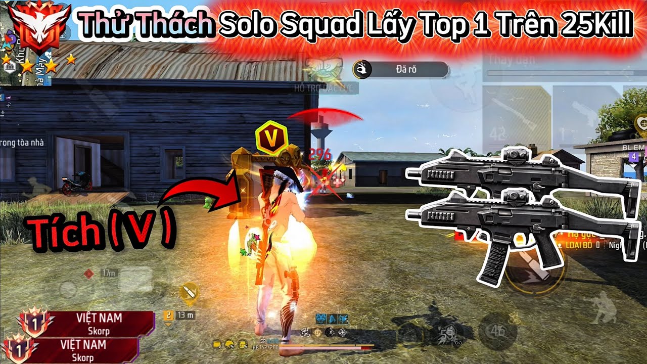 [Free Fire] CULÌ Có Lại Tích ( V ) + Thử Thách Solo Squad 1 Vs 52 Top 1 Trên 25Kill !