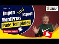 Export a WordPress Page To Another Site With Elementor #022