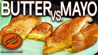 BEST GRILLED CHEESE SANDWICH! MAYO VS BUTTER - WHICH IS BETTER? ON BLACKSTONE GRIDDLE!