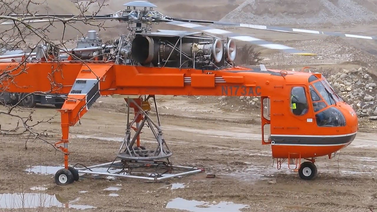 Erickson Sikorsky S-64 Skycrane Helicopter / Aircrane Start Up 