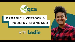 Organic Livestock and Poultry Standard Overview