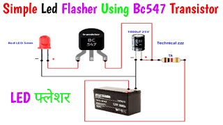 How to make simple and powerful led flasher circuit || using Bc547