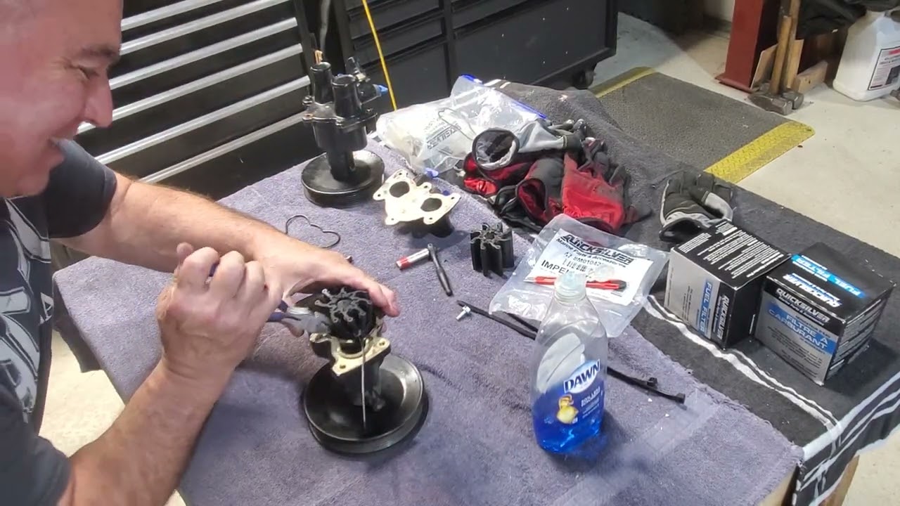 Mercruiser sea water pump impeller replace 