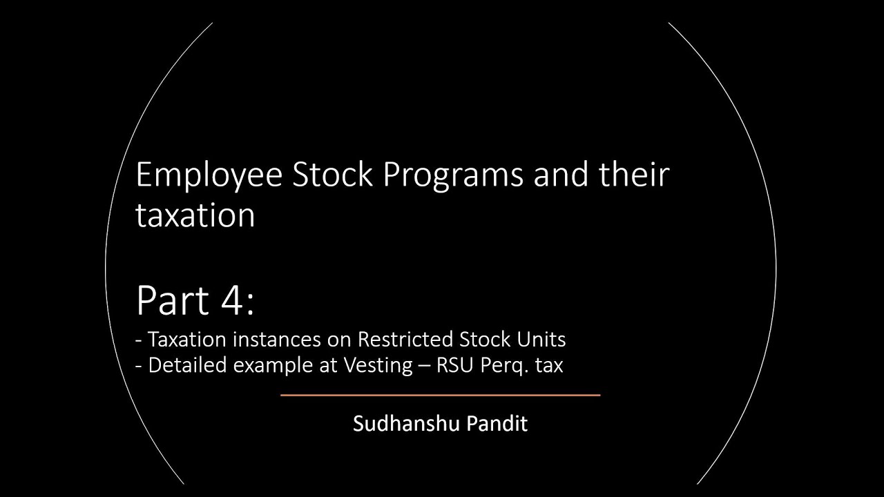 Part 4 Employee Stock Programs & Taxation for India employees of