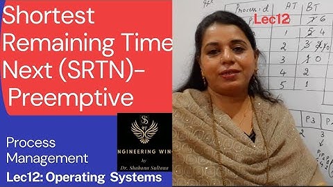 Lec12:SRTN(Shortest Remaining Time Next)Preemptive of SJF