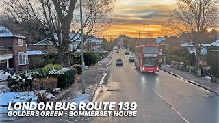 Dusk London bus ride from Golders Green in North London  to Central London - Bus Route 139 🚌