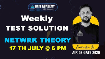 Weekly Test Discussion | Network Theory | Kavindra Sir