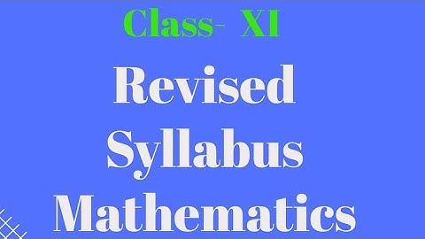 CBSE  class  11 maths Syllabus  2020-21
