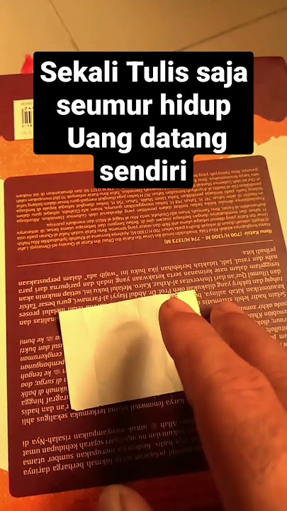 Sekali Tulis Uang Datang Sendiri