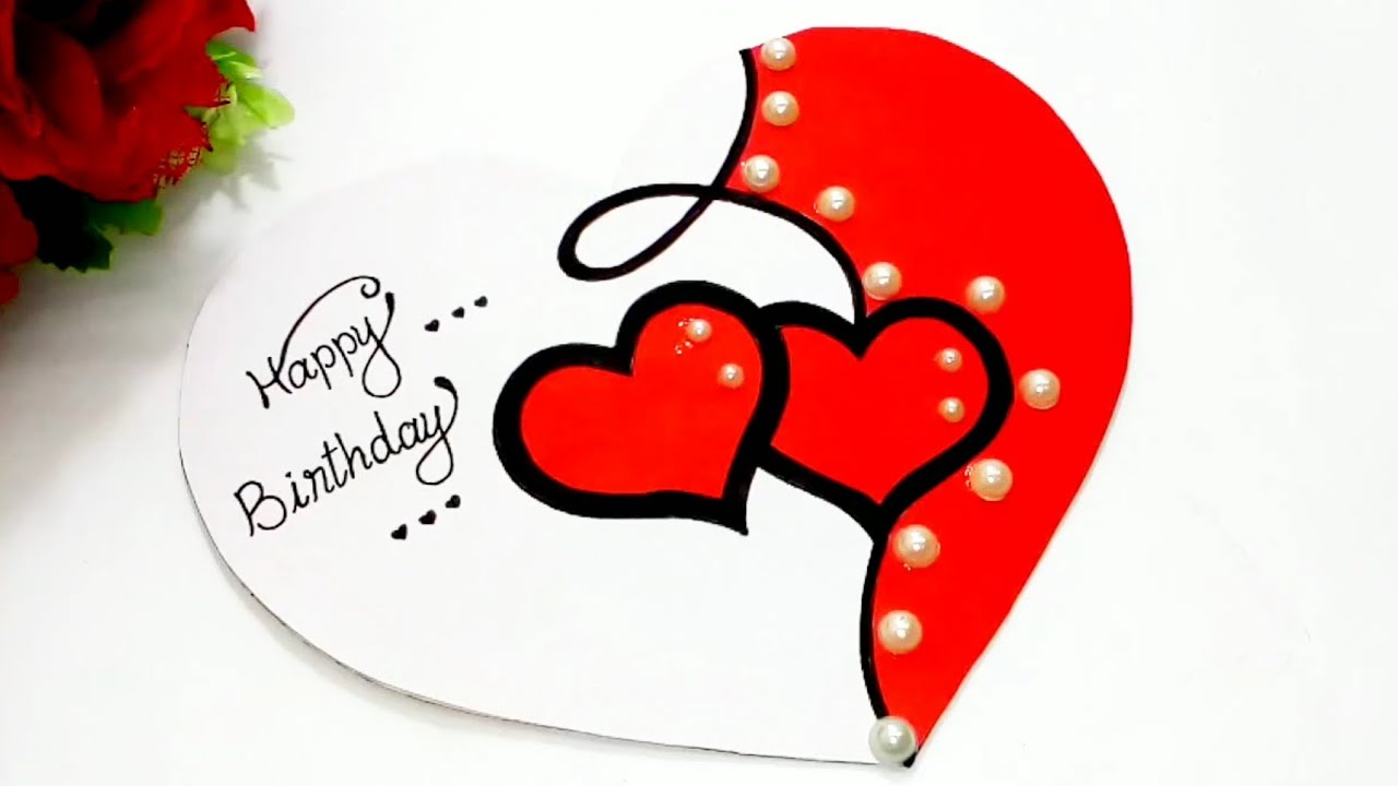 How To Make Beautiful Heart Shape Greeting Card At Home Birthday 