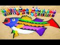 How to make Rainbow Striped Bass with Orbeez Ball, Big Mtn Dew, Monster, Coca-Cola vs Mentos &amp; Soda