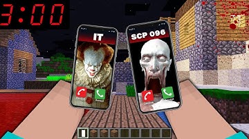 SCP 096 and PENNYWISE CALLED NOOB AT 3:00AM? In MINECRAFT : NOOB vs PRO