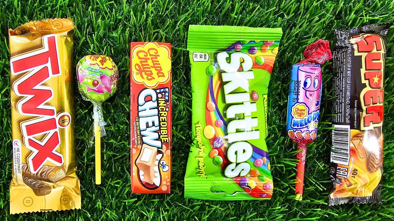 ASMR Most Popular Candys / some lots of colorful rainbow lollipop candy / unpacking chocolate