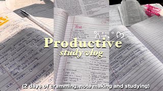 REALISTIC study vlog | study with me , note making + cramming