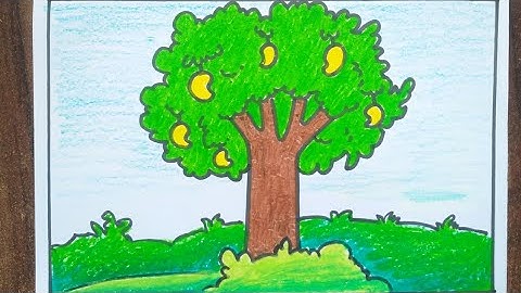 Simple mango Tree Drawing | Easy Tree Drawing