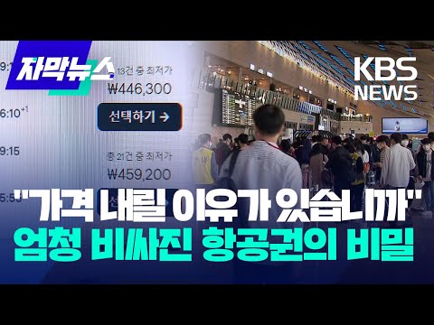 [자막뉴스] &amp;quot;<strong>가격</strong> 내릴 이유가 있습니까&amp;quot; 엄청 비싸진 항공권의 비밀 / <strong>KBS</strong> 2023.06.03.