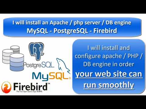 I will install an Apache / php server / DB engine (MySQL, PostgreSQL. Firebird)