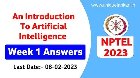 An Introduction to Artificial Intelligence || Week-1 Assignment Answers || NPTEL 2023 ||