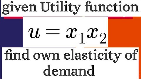 price elasticity from utility function