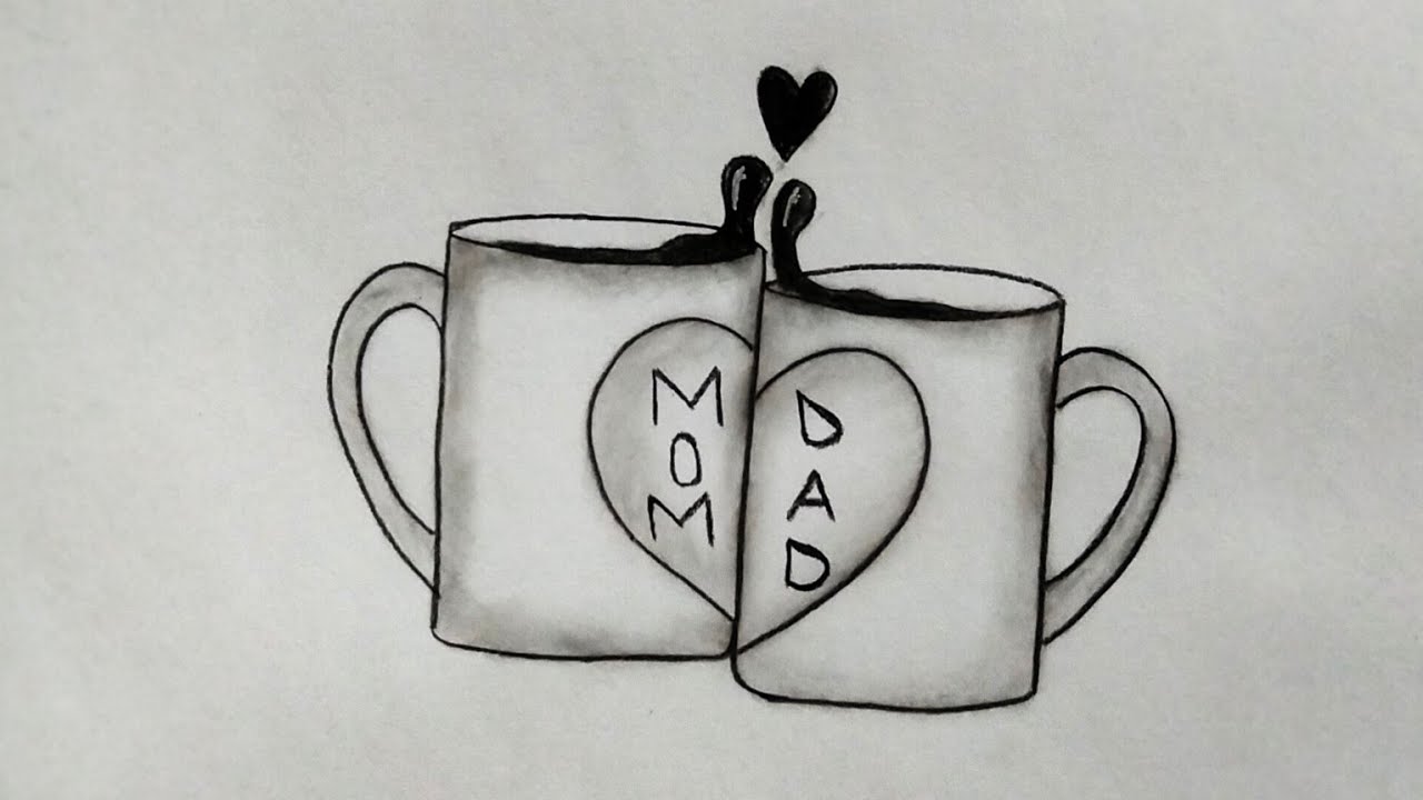 Mom Dad Drawing Easy Step by Step | Mom Dad Drawing Easy | Pencil ...