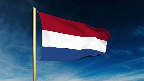 4K Netherlands flag slider style. Waving in the wind with cloud background animation Stock video