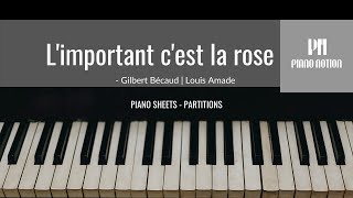 L'important c'est la rose - Gilbert Bécaud (Partition - Piano Solo - Reprise - Tutoriel)