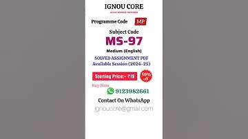MS 97 Solved Assignment PDF 2024-25 in English, MP program MS-97 Solved assignments