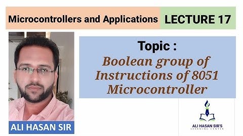 Boolean group of Instructions of 8051 Microcontroller | MAA-MSBTE | Lecture 17 | Ali Hasan Sir