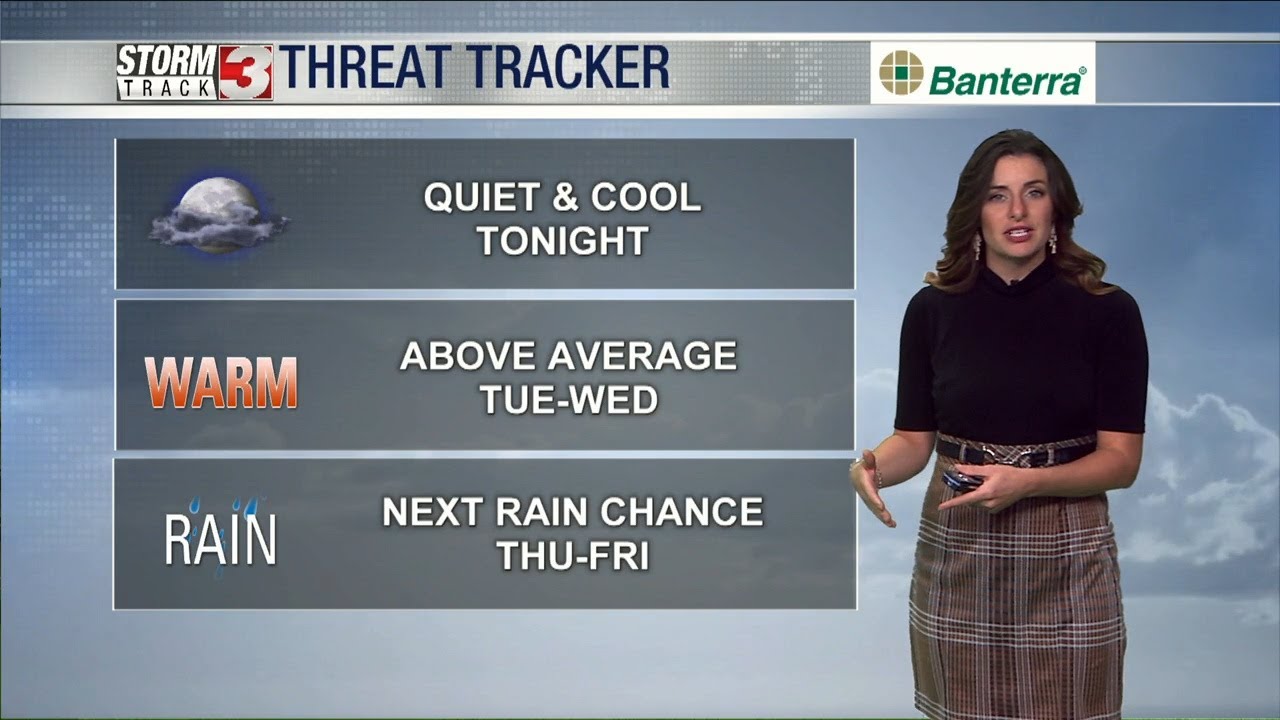 Mild weather through the middle of the week, cool down and rain chances ...