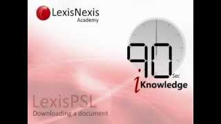 LexisPSL - Downloading A Document