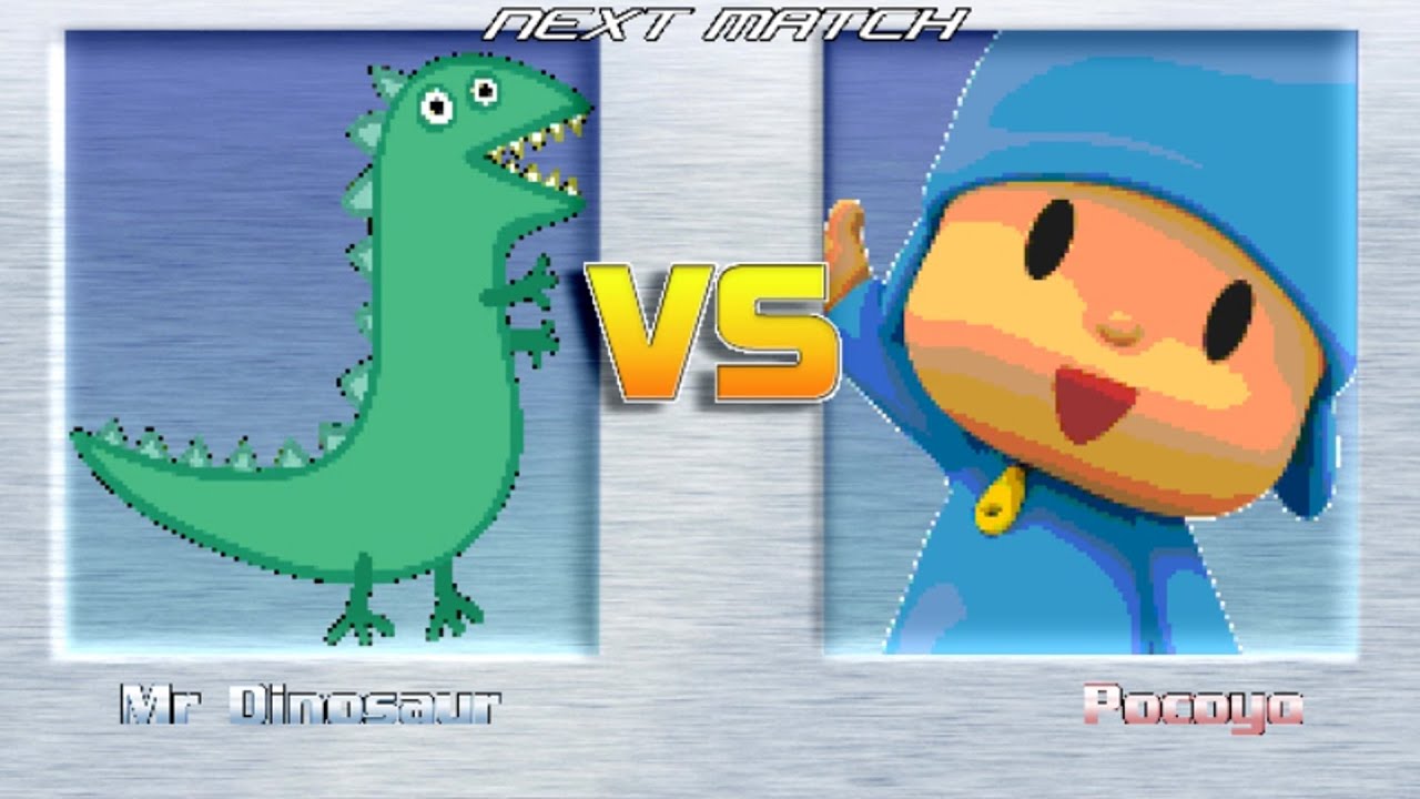 M.U.G.E.N BATTLES | Mr. Dinosaur vs Pocoyo | Peppa Pig vs Pocoyo