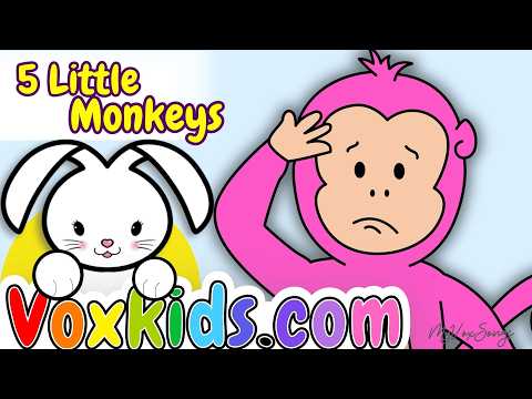 Five Little Monkeys | Classic Nursery Rhyme for 🌈 Kids | MyVoxSongs 🐰