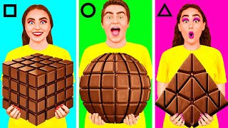 Геометрический Челлендж с Едой | Сумасшедший Челлендж с KaZaZa Challenge