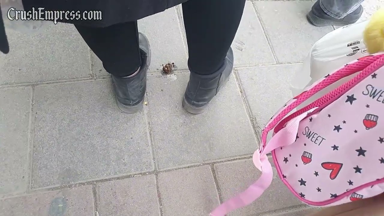 Candid Crush with Boots at the Bus Stop