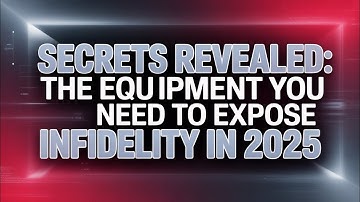 Secrets Revealed: The Equipment You Need to Expose Infidelity in 2025