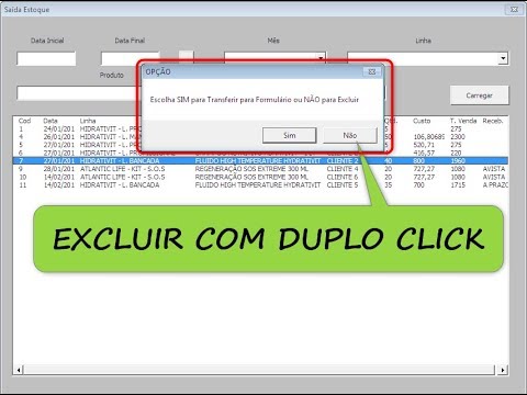 Excluir Linha da Planilha com Formulário VBA - Controle de Estoque com Excel - Aula 22