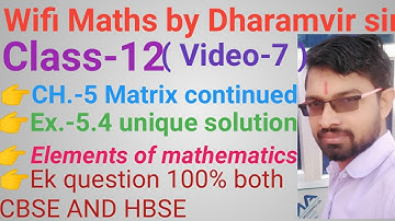 Class 12th maths chapter 5 Matrix continued exercise 5.4|class 12th elements of mathematics|video-7