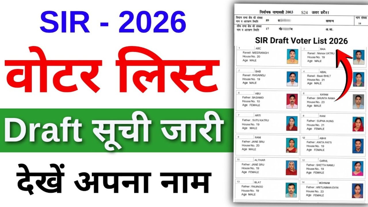 SIR Draft Voter List 2026 Download | SIR New Voter List 2026 | Step by Step | Download Kaise Kare