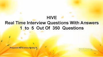 HIVE Real Time Interview Questions With Answers  1  to  5  Out Of  350  Questions