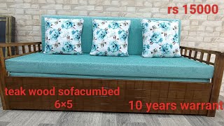 wooden sofacumbed 6×5 teak wood best price 40% off(Malhotra Furniture)