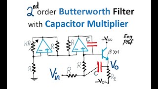 Butterworth Filter Design with Capacitor Multiplier, Op Amp and Transistor