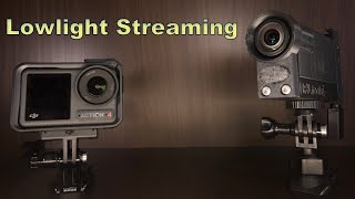 DJI Osmo Action4 vs Sony as-300/x3000 lowlight streaming test (see description)