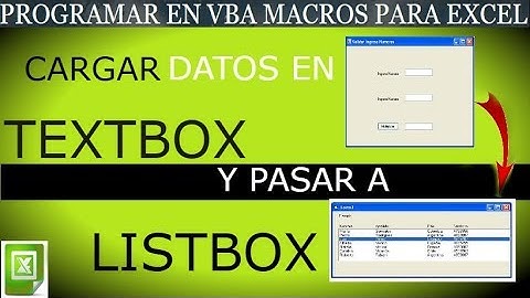 266 Cargar ❤️ DATOS en TEXT BOX y 🔥 PASARLOS a LISTBOX en VBA Excel