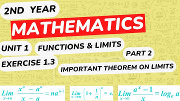 Mathematics 2nd Year Chapter 1 | Function & Limits | Ex 1.3  | Part 2 | Important Theorem on Limits.